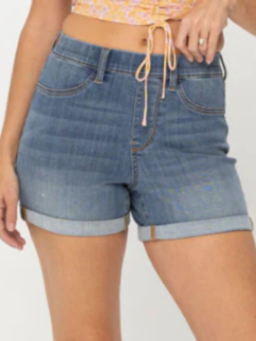 Judy Blue Bend and Snap Jeggings Shorts Women's Size 1XL Stretch Pull On Comfort